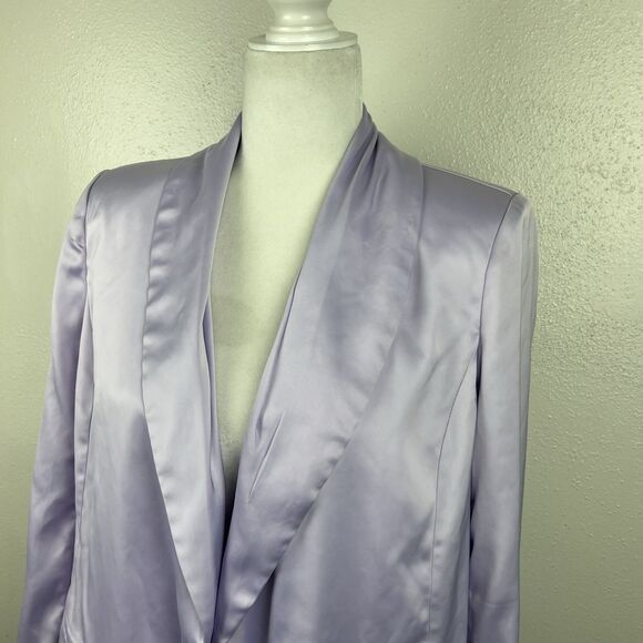 Naked Wardrobe Blazer Jacket Women Extra Small Lavender Satin Open Front Career - Picture 8 of 14